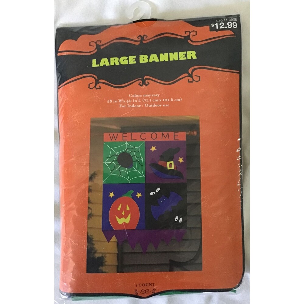 NIP Yard and Garden Flag Banner Pumpkin Harvest/Halloween Large 40" x 28”